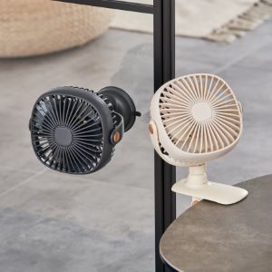 PBAF009 plusmore(プラスモア) 3WAY吸盤&クリップファン 