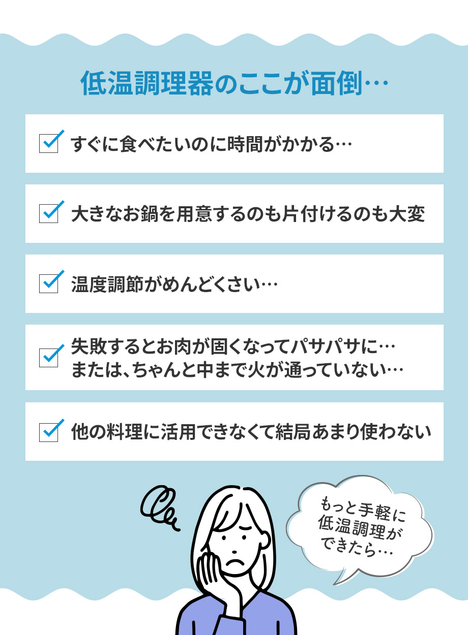低温調理器のここが面倒